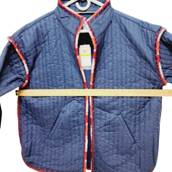 Democracy Womens Long Sleeve Quilted Jacket Midnight Blue Size M - Picture 5 of 14